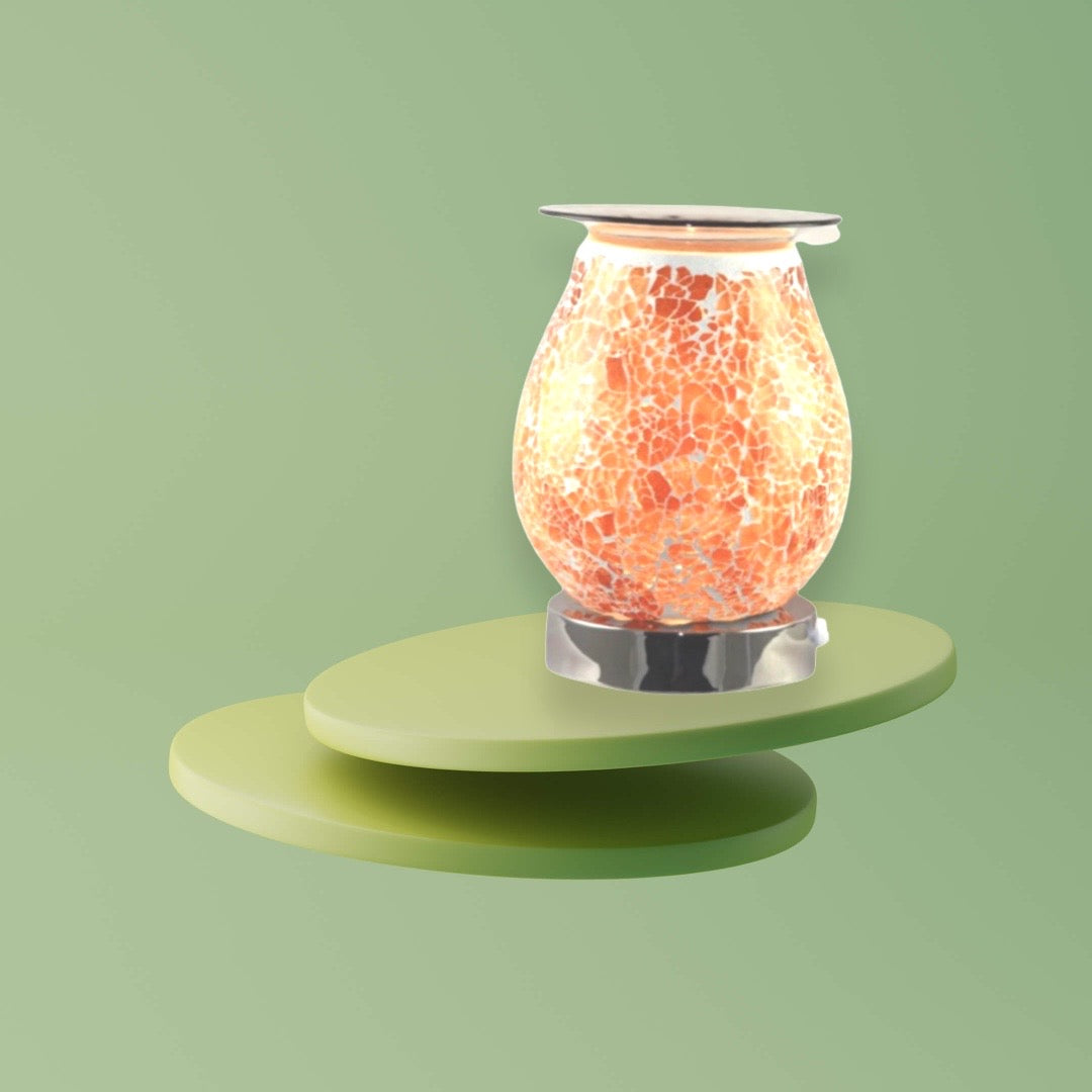 Orange crackle wax and oil burner