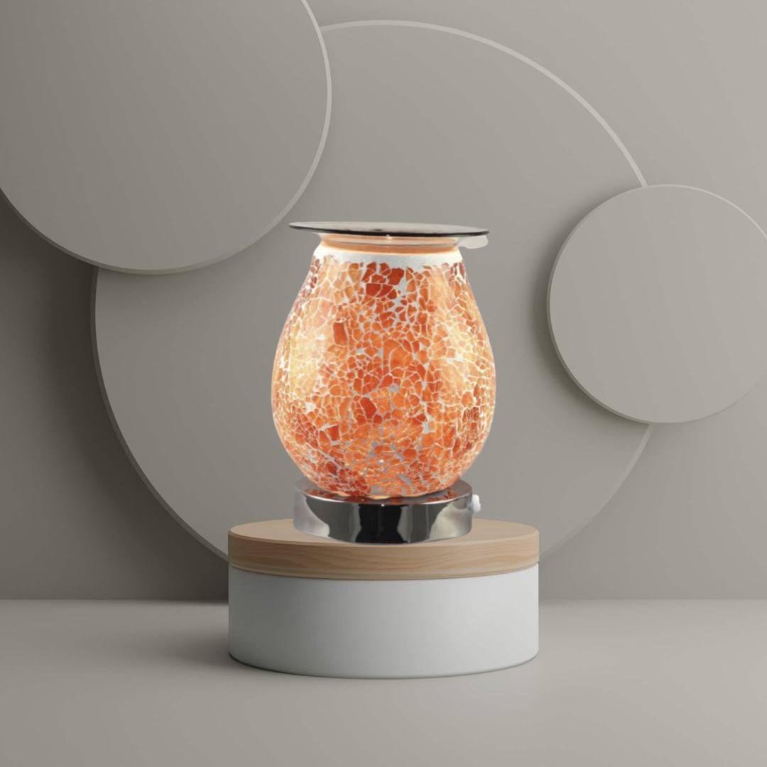 Orange crackle wax and oil burner